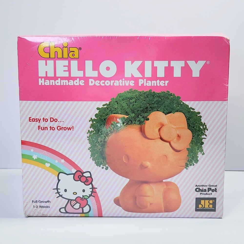 Chia Hello Kitty Handmade Decorative Planter Pot Small Orange Terracotta NEW